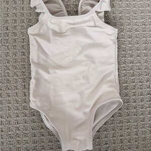 Baby Girl Ruffled Cream Swimsuit